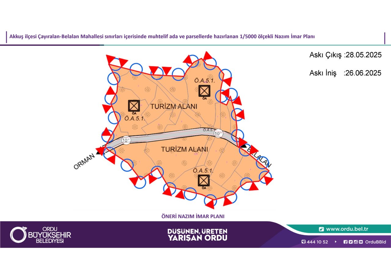 AKKUŞ İLÇESİ ÇAYIRALAN-BELALAN NAZIM İMAR PLANI