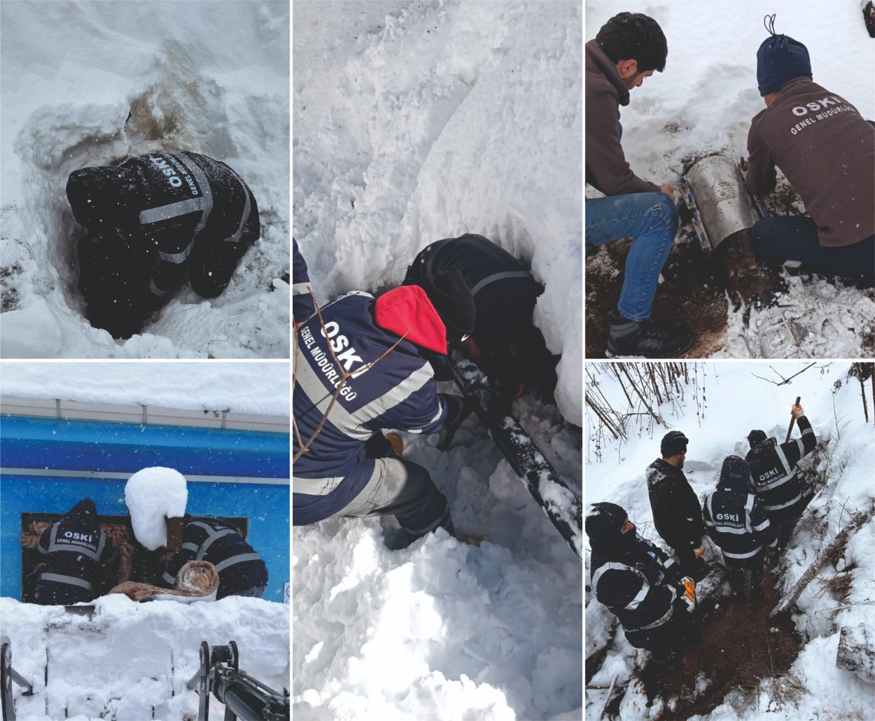 KAR ALTINDA KESİNTİSİZ SU MESAİSİ: OSKİ 400 PERSONELLE SAHADA