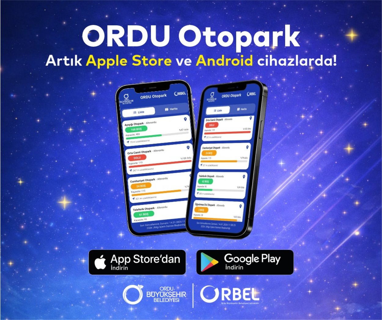 ORDU’DA OTOPARK BULMAK ÇOK KOLAY.